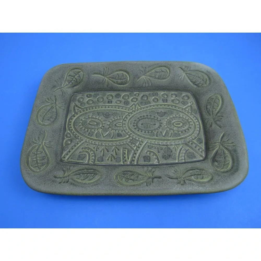 Rare Rookwood Pottery 10171 Southwest Aztec Style Owl Platter Tray